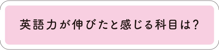 英語力が伸びたと感じる科目は？